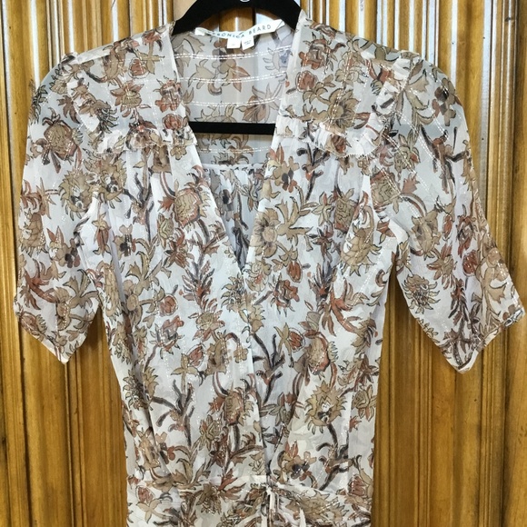 Veronica Beard Dakota Ruched Floral Silk Mini Dress - Picture 6 of 16